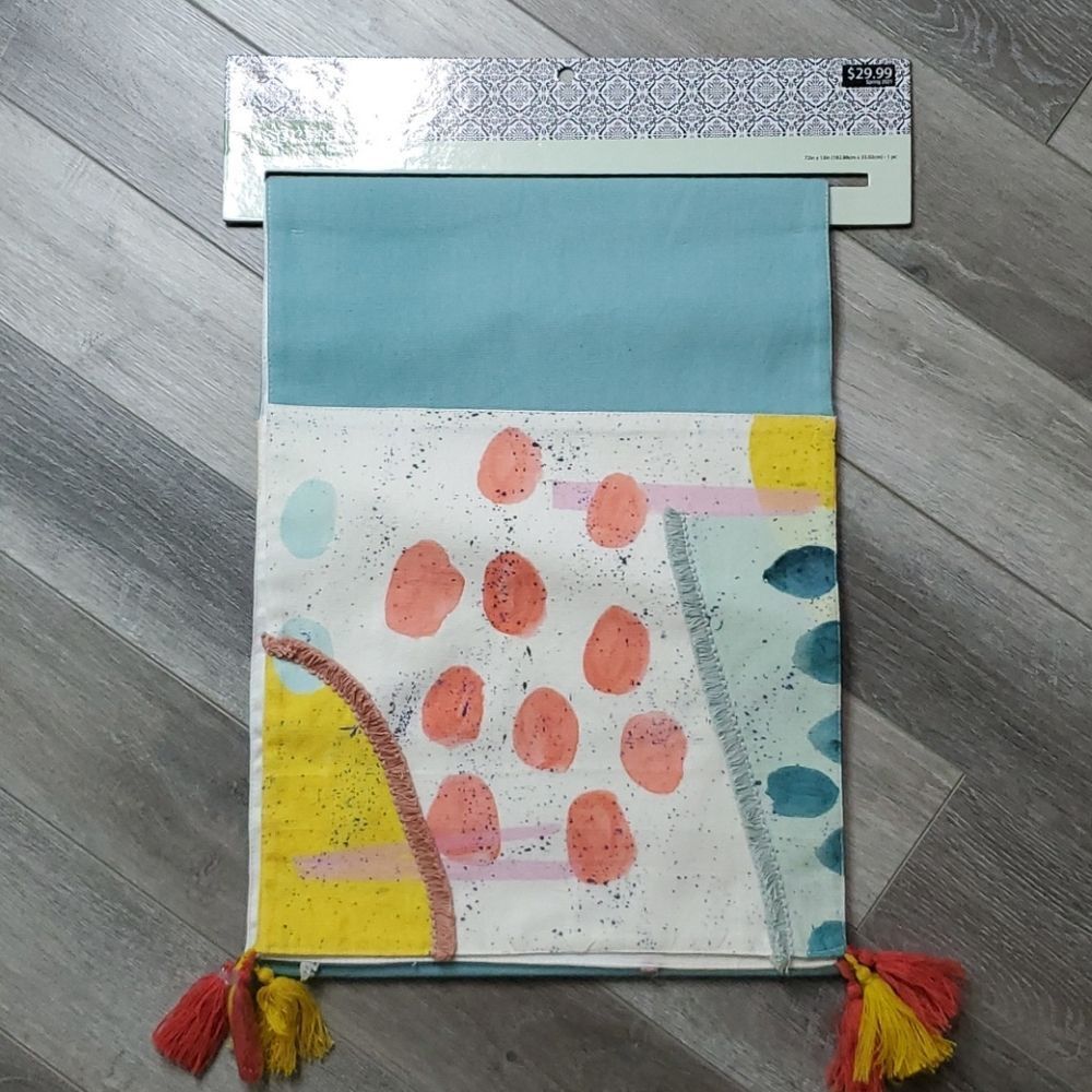Blue Abstract Print Table Runner